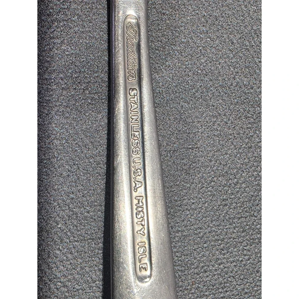 Tradition Misty Isle Stainless USA Flatware Set 2 Spoons 1 Knife Floral Etched